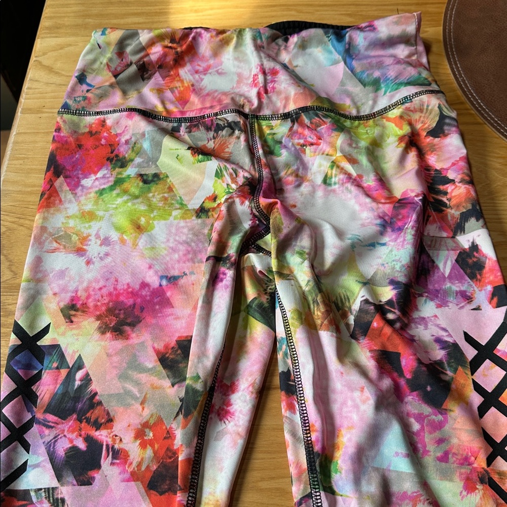 RBX Multicolor Floral Performance Leggings - Pink Print